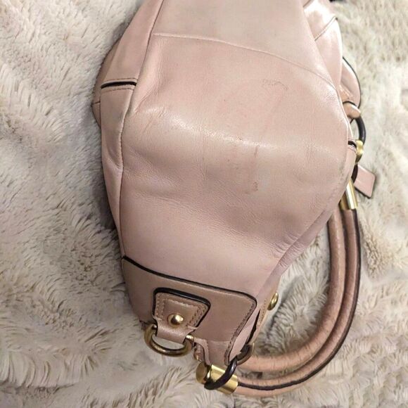 COACH "Kristin" Beige Snake Print Detail Clip Lock Detachable Strap Shoulder Bag - Picture 16 of 16